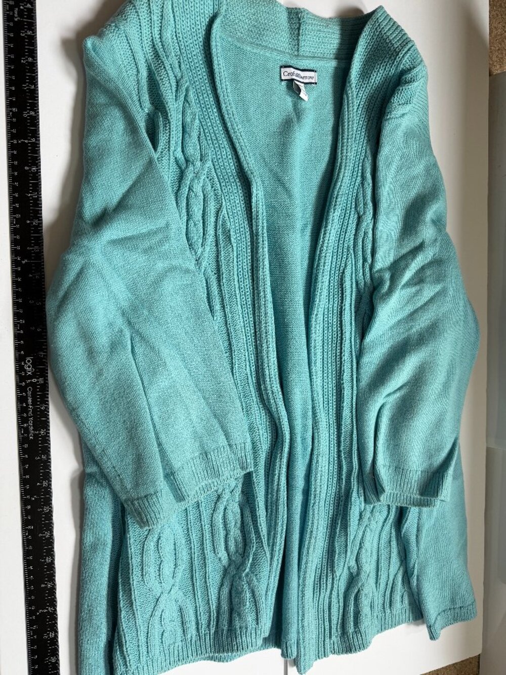Croft & Barrow Aqua Cardigan Sweater W 2X